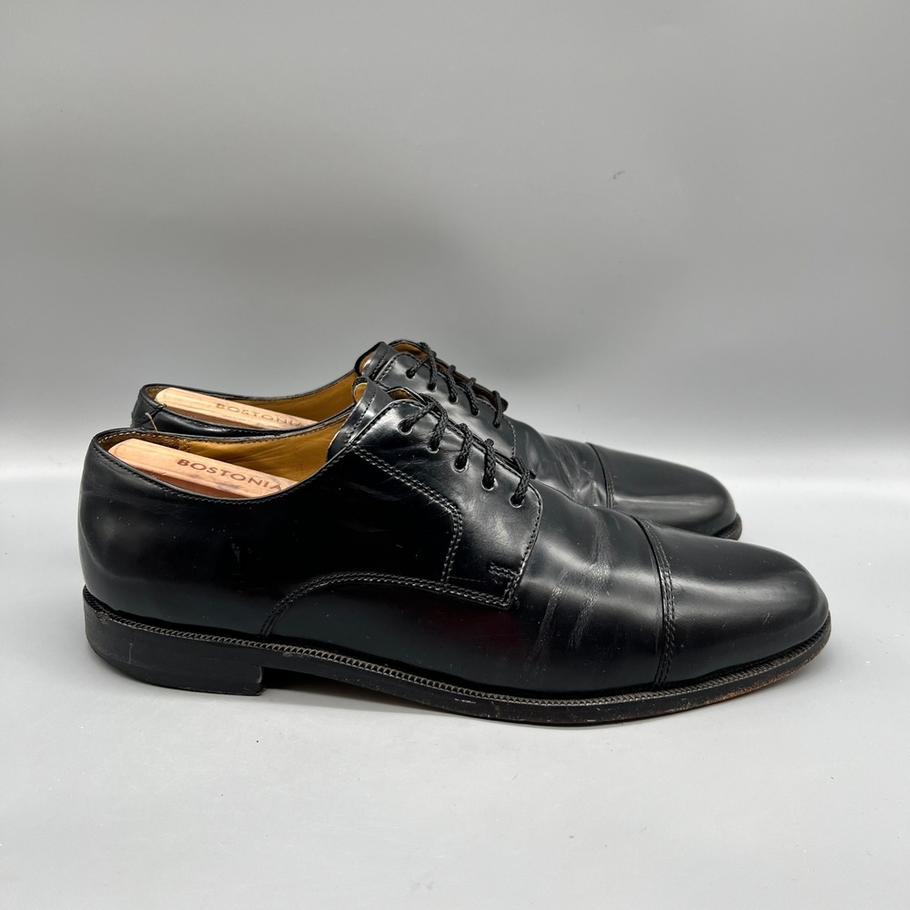 Cole Haan Oxford Mens 10.5 Black Leather Cap Toe Dress Shoes Classic Business